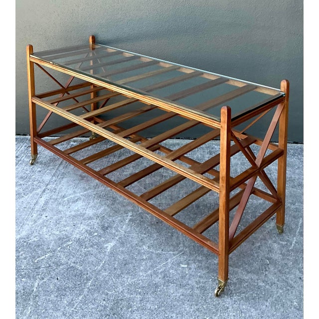 Vintage Teak Slat Console Table For Sale - Image 12 of 12