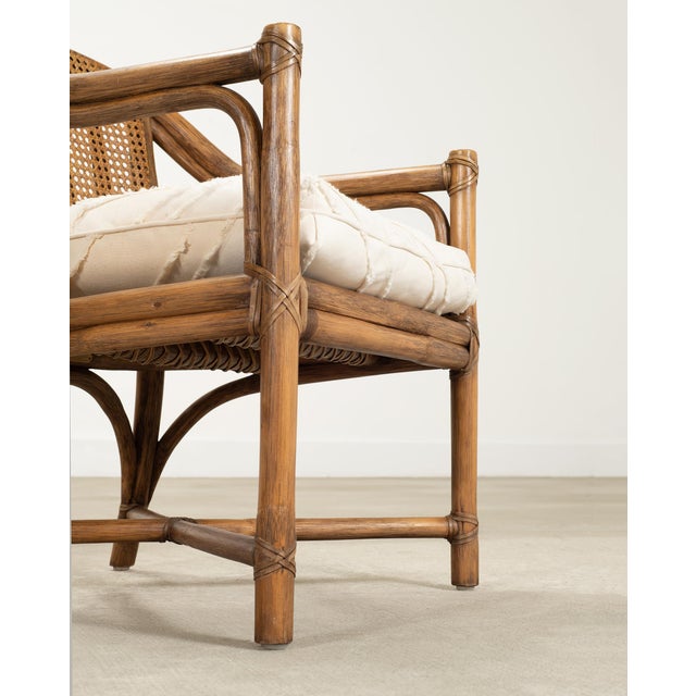 Wood Pair of McGuire Organic Modern Rattan and Cane Armchairs For Sale - Image 7 of 18