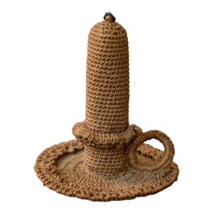 Antique Sailor-Made Macramé Trompe l'Oeil Chamberstick, Circa Early 20th Century