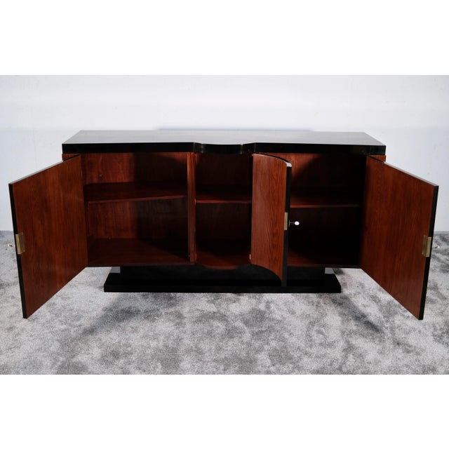 Wood Art Deco Sideboard with Typical Inlays of Various Fruitwoods, 1930s For Sale - Image 7 of 10