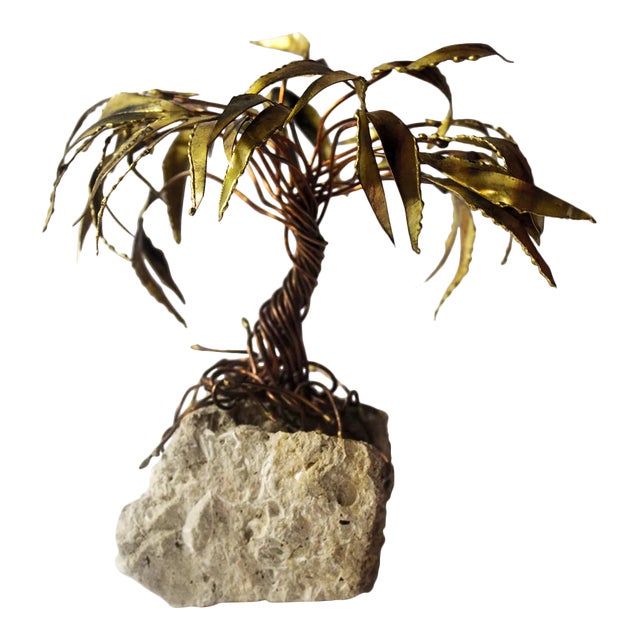 Copper Palm Tree Sculpture by Daniel d'Haeseleer, 1970s For Sale