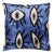 Blue Ikat Velvet Throw Pillow 16x16 | Handmade Luxury Accent For Sale