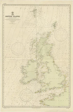 Large Sea Chart of the British Islands, 1918