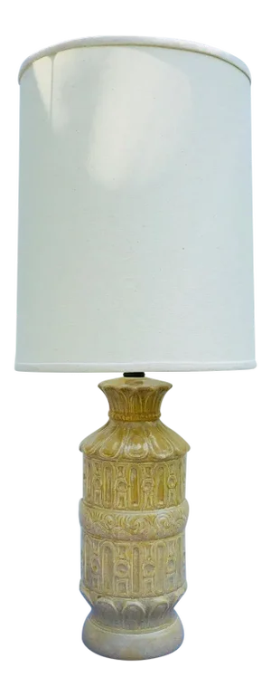 Mid Century Modern Ceramic Tiki Lamp