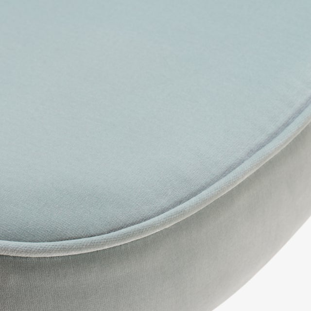 Mid-Century Modern Saarinen Executive Arm Chairs in Celadon Velvet, Gold Edition For Sale - Image 3 of 8