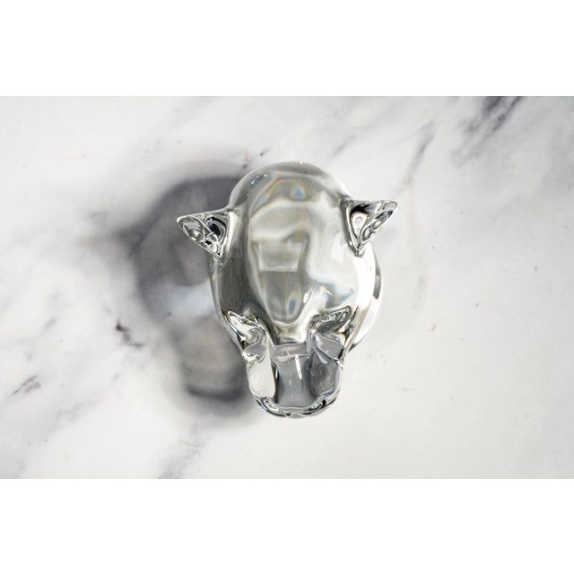Solid French Crystal Animal Bust Vintage Baccarat Crystal Panther Head Sculpture Art Luxury Home Decor For Sale In New York - Image 6 of 15
