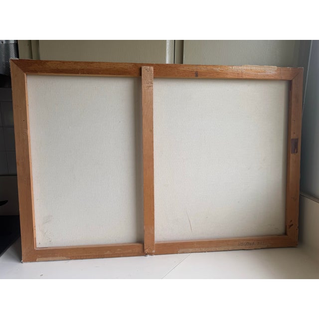 Blue Vintage Original Painting of Sailboats Racing For Sale - Image 8 of 9