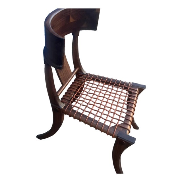 Mid Century Modern Walnut Klismos Chair For Sale