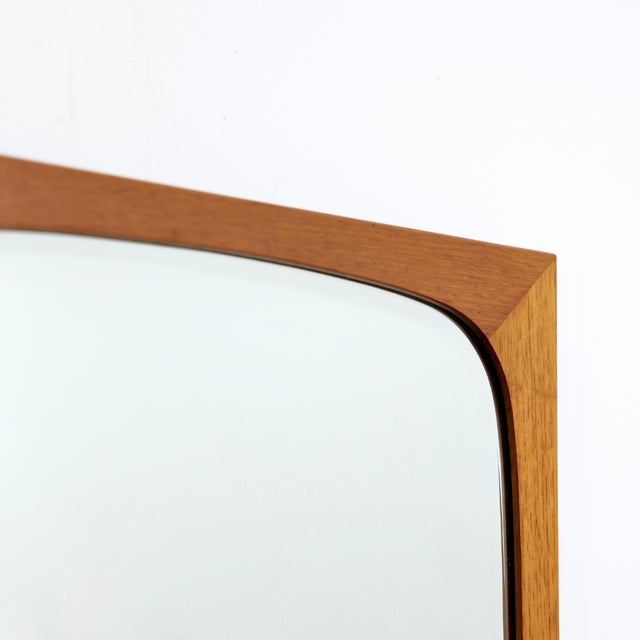 Mid-Century Modern Vintage 1960s Danish Teak Wall Mirror For Sale - Image 3 of 10
