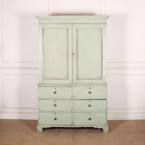 English Painted Linen Cupboard For Sale - Image 9 of 9
