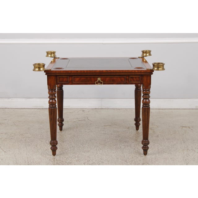 Age: Approx: 20 Years Old Details: Mahogany Quality Construction English Regency Style Solid Brass Hardware Cast Brass...
