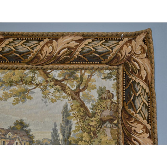 Vintage French Style Tapestry Wall Hanging Pastoral Landscape River Italy For Sale - Image 15 of 18