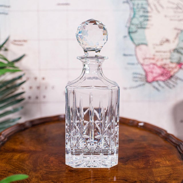 English Vintage Scotch Decanter, English, Cut Glass, Whiskey, Bourbon, Spirits, c.1980 For Sale - Image 3 of 12