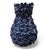 A spectacular and highly detailed indigo blue glazed ceramic vase, completely covered in three-dimensional, hand-applied...