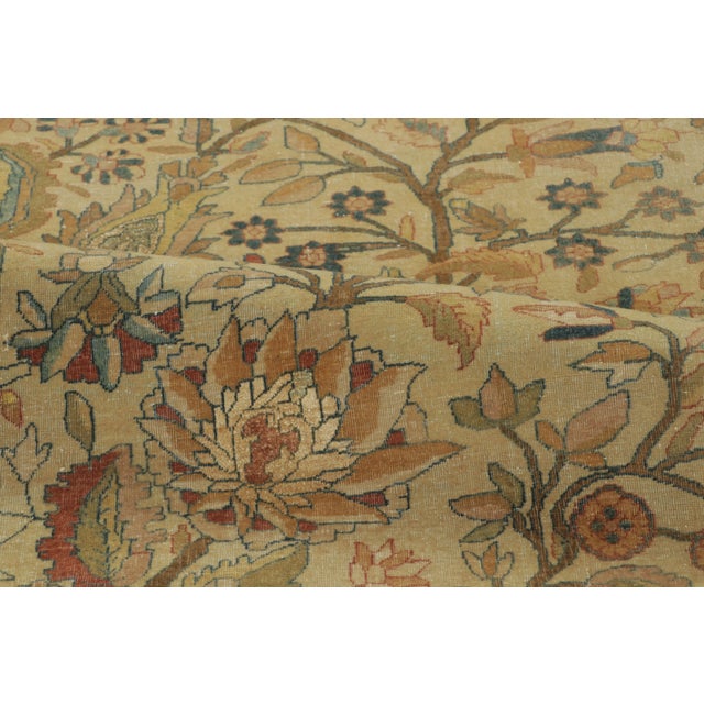 Antique Tehran Wool & Silk Rug by Rug & Kilim, Gold Tree of Life, 1900-1919 For Sale In New York - Image 6 of 9