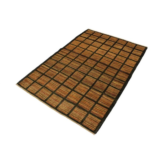 With strict standards of craftsmanship and quality of materials used this modern inspired hand knotted Gabbeh rug is a...