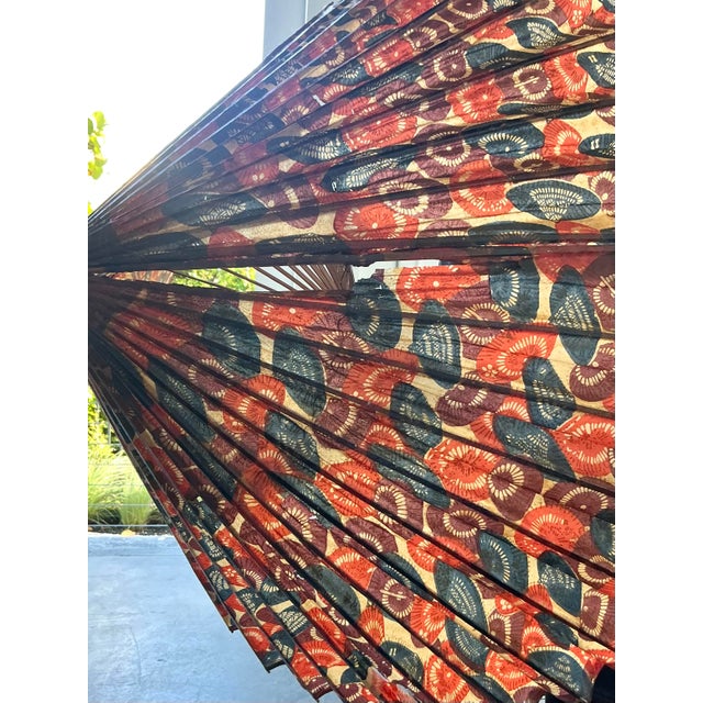 Vintage Boho Asian Patinated Paper Parasols - Set of 2 For Sale In West Palm - Image 6 of 12