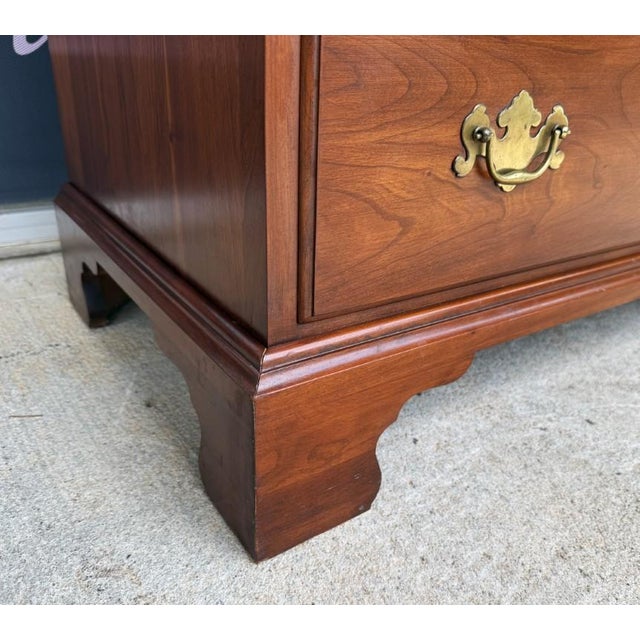 1960s Henkel Harris Solid Black Cherry 4-Drawer Chest Model No. 2440 For Sale - Image 13 of 17