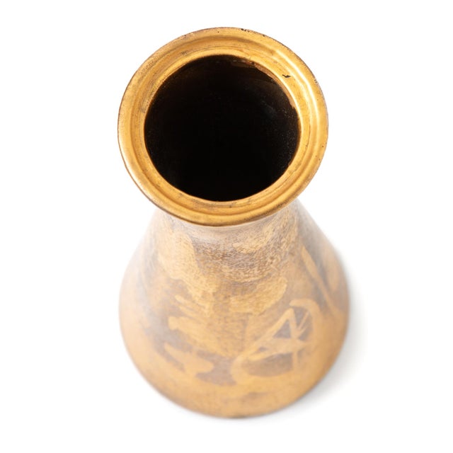 Mid 20th Century Sascha Brastoff Gold Ceramic Bud Vase For Sale - Image 5 of 7