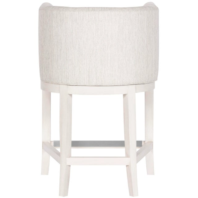 Contemporary Emmett Counter Stool in Index Porcelain with Wood Flare Base & Casablanca Finish For Sale - Image 3 of 3