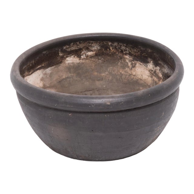 Early 20th Century Chinese Black Clay Basin For Sale