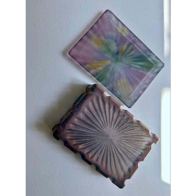 Iridescent Rainbow Glass Lidded Box, 1970's For Sale - Image 11 of 14