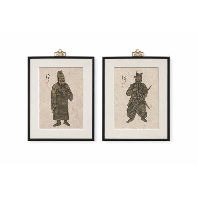 Mid-20th Century Chinese Rubbings – Astronomer & Warrior, After Han Dynasty, a Pair For Sale - Image 13 of 13