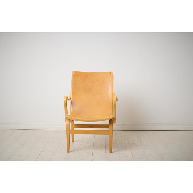Scandinavian Modern Eva Chair in Light Leather by Bruno Mathsson, 1960s For Sale - Image 6 of 9