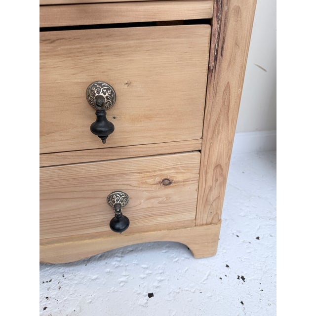 Antique Scrubbed Cottage Pine Chest of Drawers For Sale - Image 9 of 10