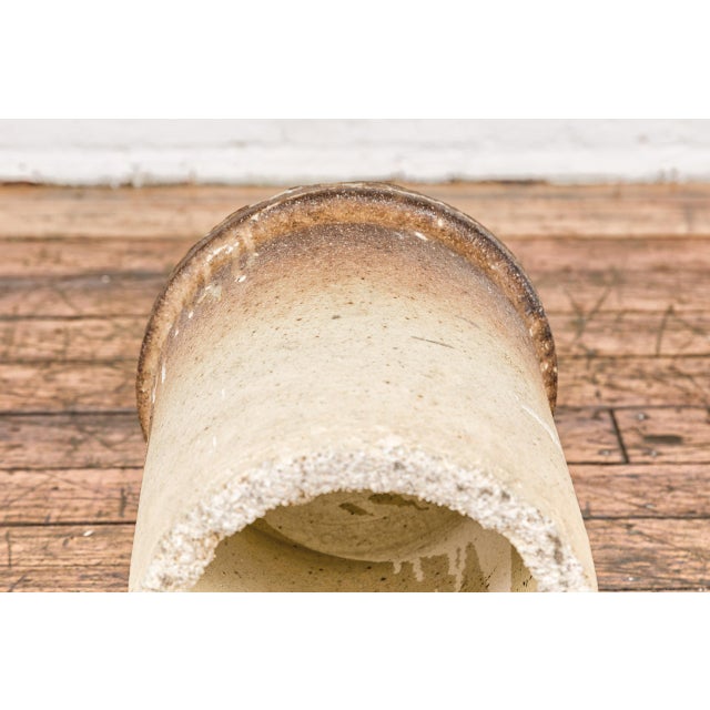 Antique Japanese Seto Ware Plant Stand with Calligraphy Décor For Sale - Image 11 of 12