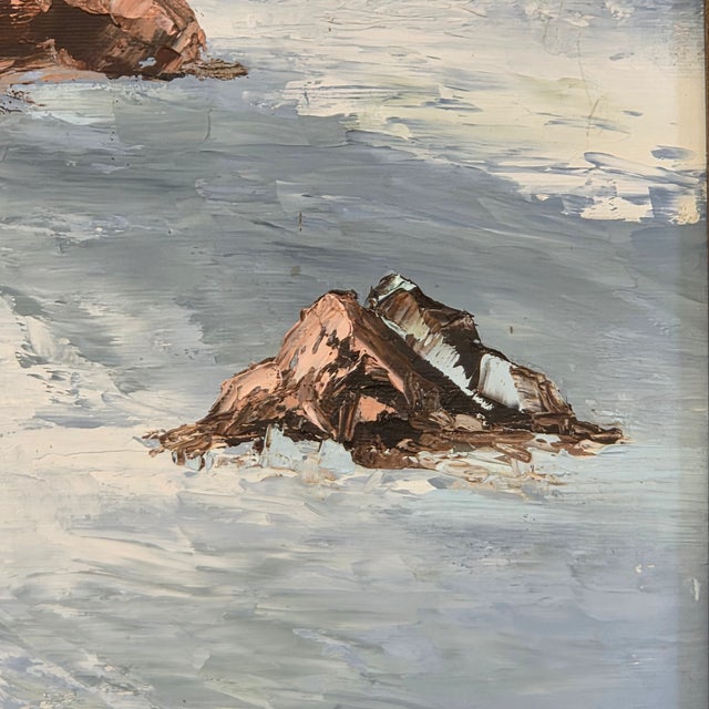 Mid 20th Century Dorothy A. Gordoy Santa Cruz Natural Bridges California Coastal Oil Painting For Sale - Image 5 of 10