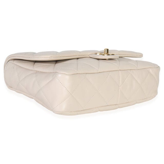 Beige Quilted Lambskin Large Funky Town Flap Bag For Sale In New York - Image 6 of 9