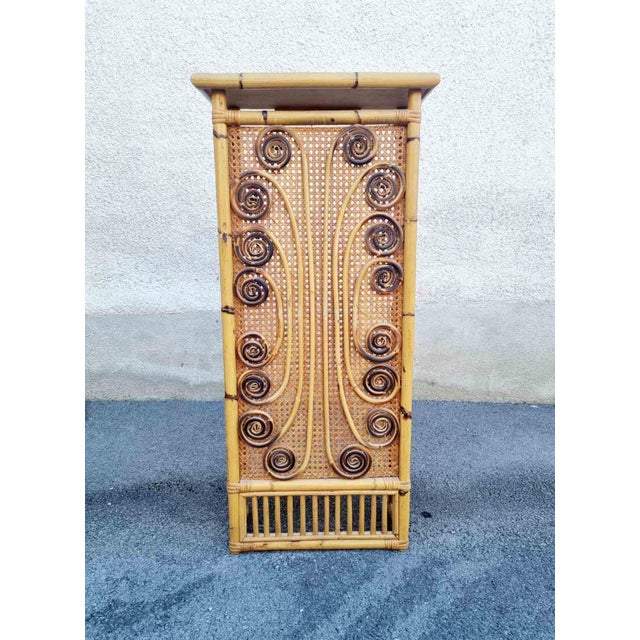 Mid-Century Bamboo and Rattan Radiator Cover by Franco Albini, 1960s, in Very Good conditions. Designed 1960 to 1969 This...