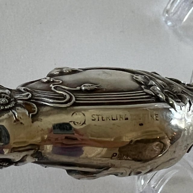 Antique Repoussé Sterling Silver Shoe Horn For Sale - Image 9 of 13