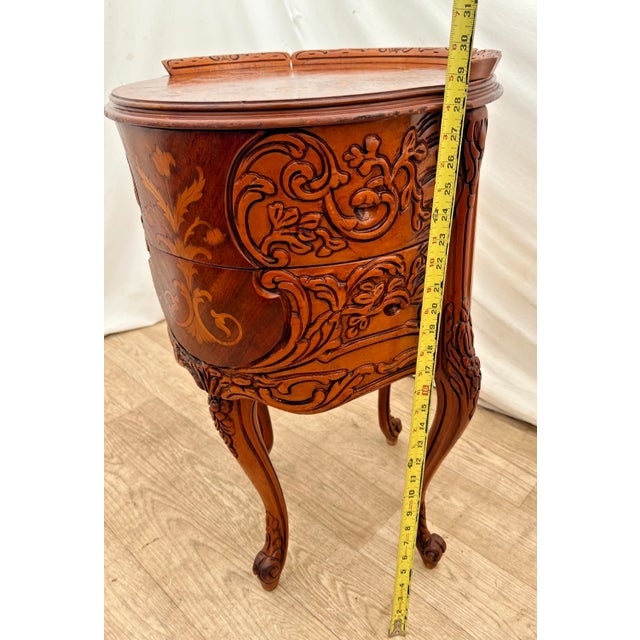 Vintage French Bombe Bedside Cabinet Nightstand Drum Table Concealed Drawers For Sale - Image 10 of 13