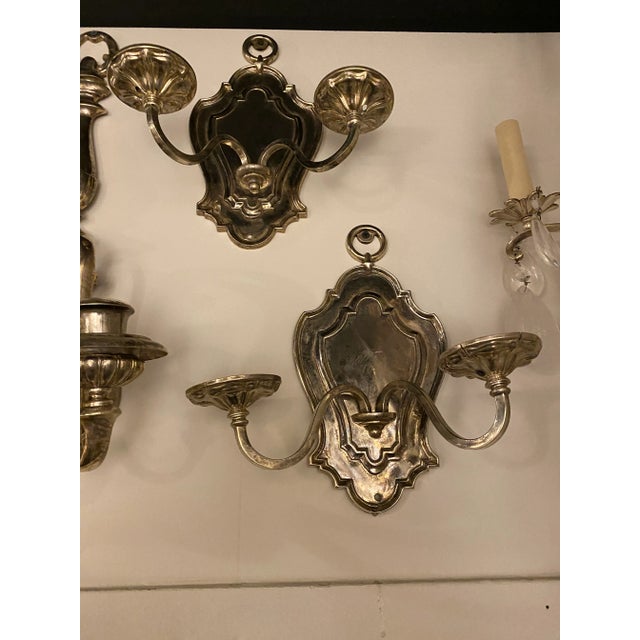 Silver 1920s Caldwell Silver Sconces - a Pair For Sale - Image 8 of 9