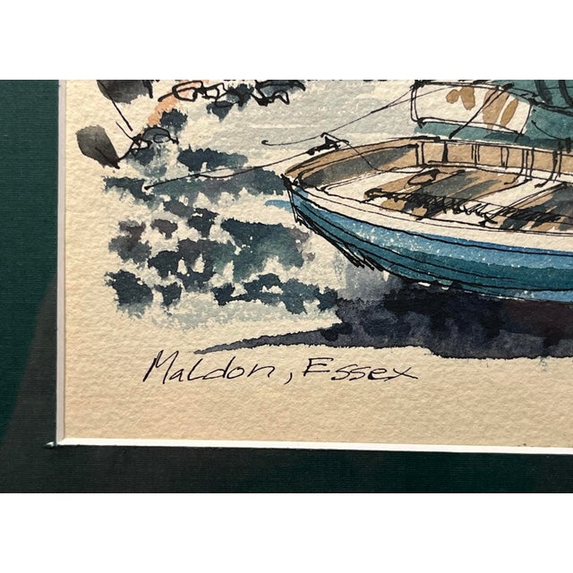 1960s 1968 Original Watercolor "Maldon, Essex" by English Artist j.g. Packard, Signed For Sale - Image 5 of 7