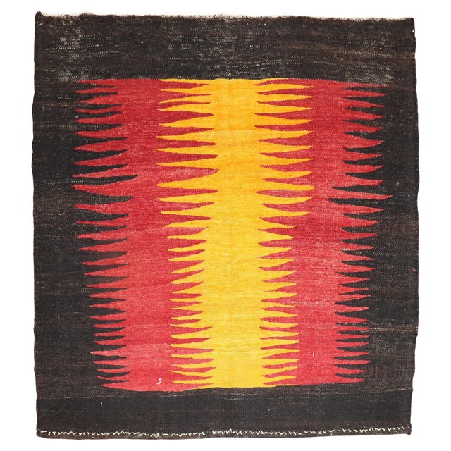 Late 20th Century Square Vintage Persian Kilim For Sale - Image 5 of 18