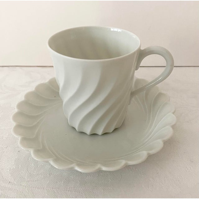 Haviland Limoges France White Porcelain Demitasse Cup and Saucer Mint Condition. For Sale - Image 13 of 14
