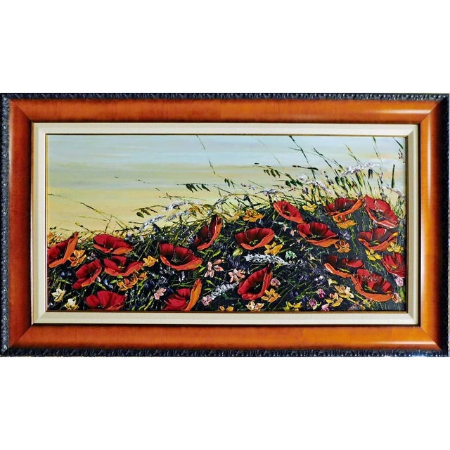 "Untitled" framed Original Acrylic on Canvas by Maya Eventov Hand Signed by the Artist museum mounted, matted and custom...