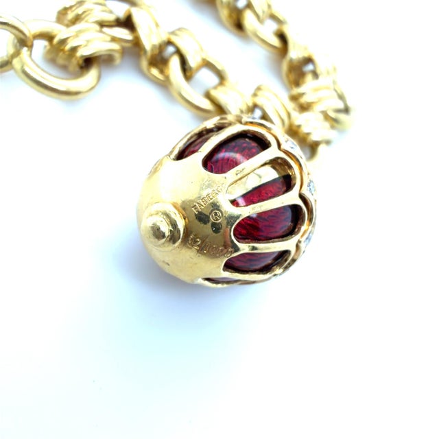 Fabergé, 18k Yellow Gold and Enamel Egg Charm Bracelet For Sale In Chicago - Image 6 of 7