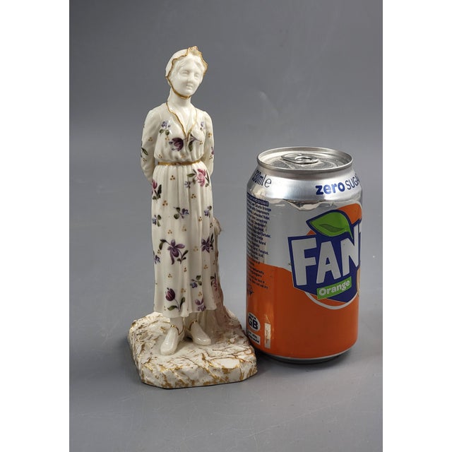 Porcelain Figure of Bonneted Woman from Royal Worcester, 1920 For Sale - Image 9 of 10