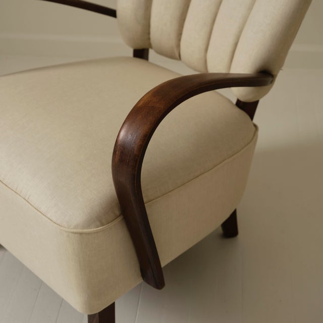 Wood Jindrich Halabala Art Deco Bentwood Armchairs, 1940s, a Pair For Sale - Image 7 of 8