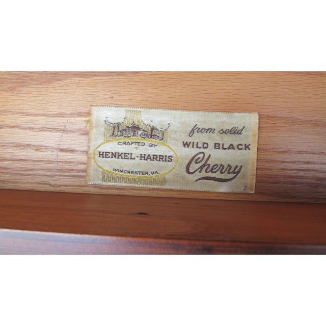 Brown 1980s Henkel Harris Cherry Armoire Wardrobe Designer For Sale - Image 8 of 10