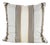 Neutral Stripe Pattern Throw Pillow in Beige and Gray For Sale