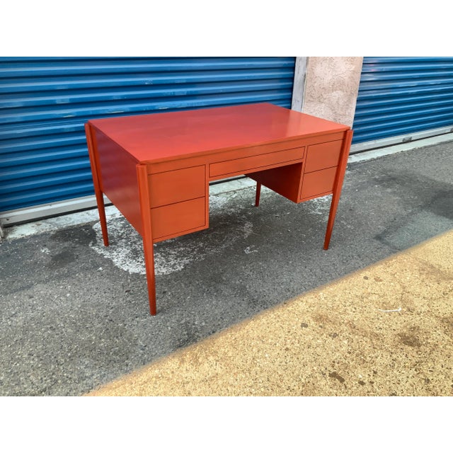 Mid Century Desk With Custom Coromandel Finish For Sale - Image 10 of 10