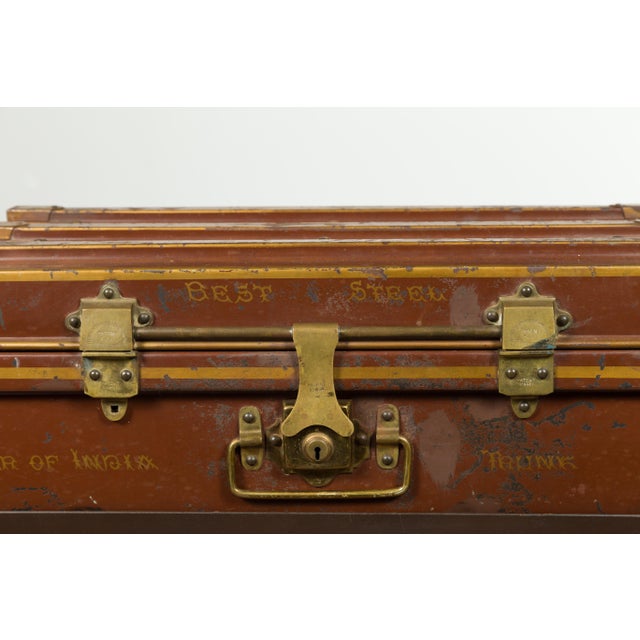 Early 20th Century Star of India Ship's Trunk Made by Newton Shakespeare and Co. on Custom Base For Sale - Image 9 of 12