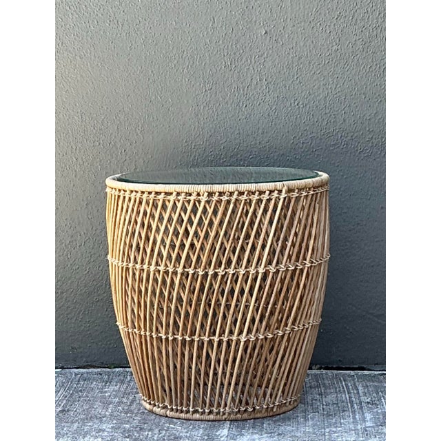 Vintage Twisted Rattan Side Table For Sale - Image 9 of 12