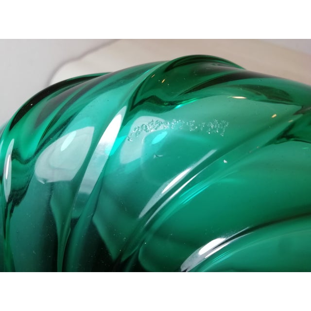 Glass Emerald Green Vase by Venini, Italy, 1989 For Sale - Image 7 of 8