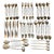 1960s Kaysons Lily of the Valley Stainless Golden Rhapsody Flatware Japan - 57 pcs For Sale